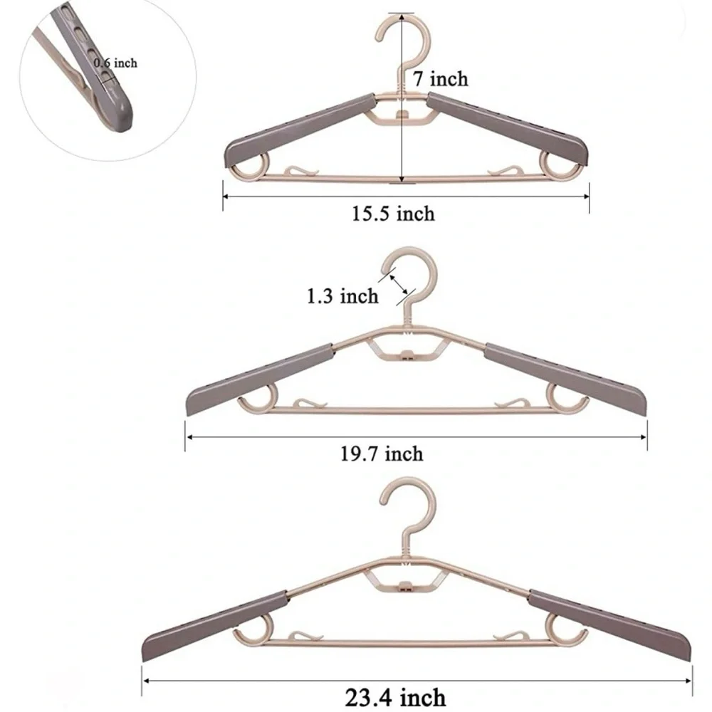 BONDREAM Expandable Hangers Heavy Duty Space Saving Set of Six
